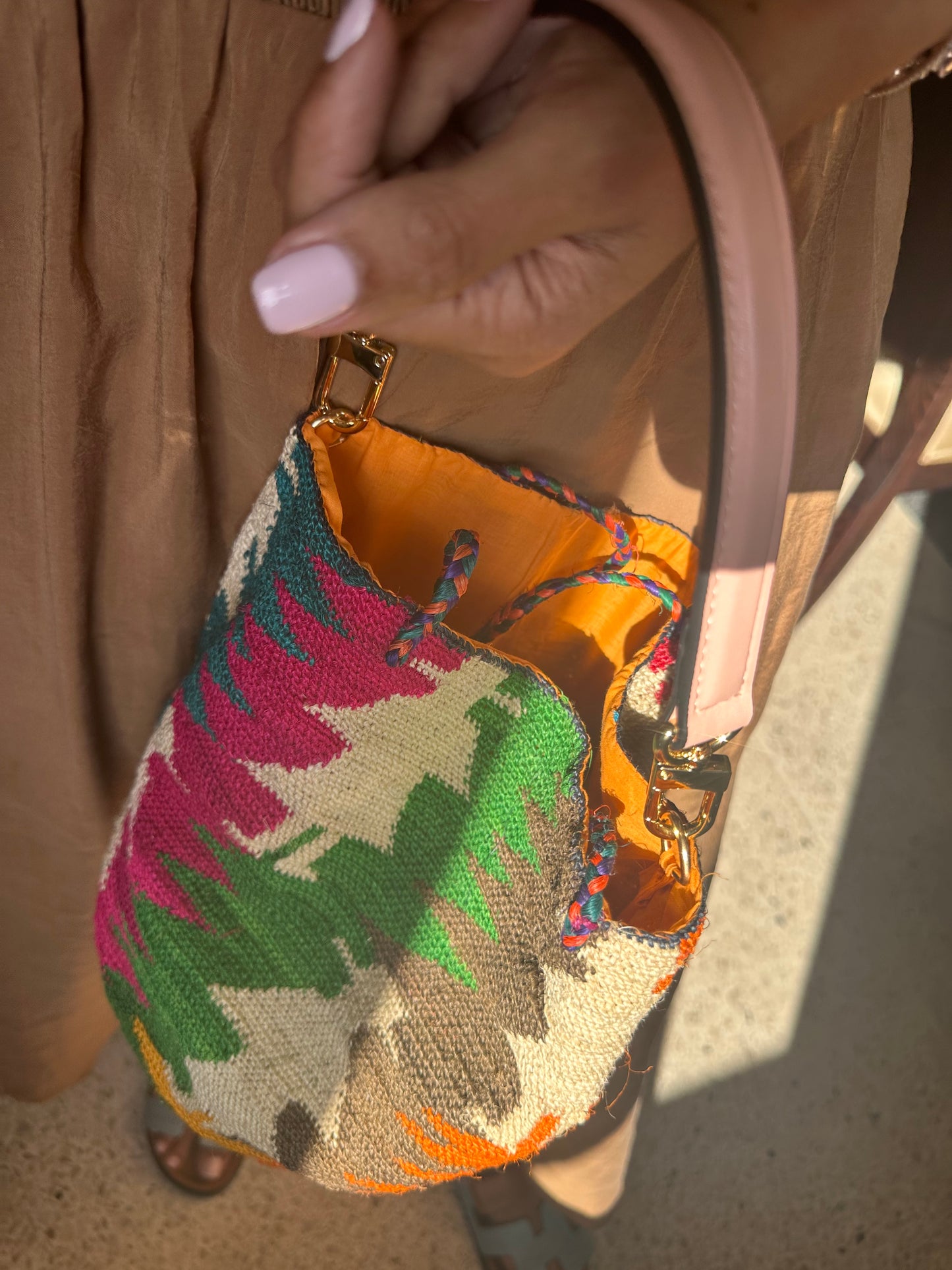 Anse en cuir - BABY PINK