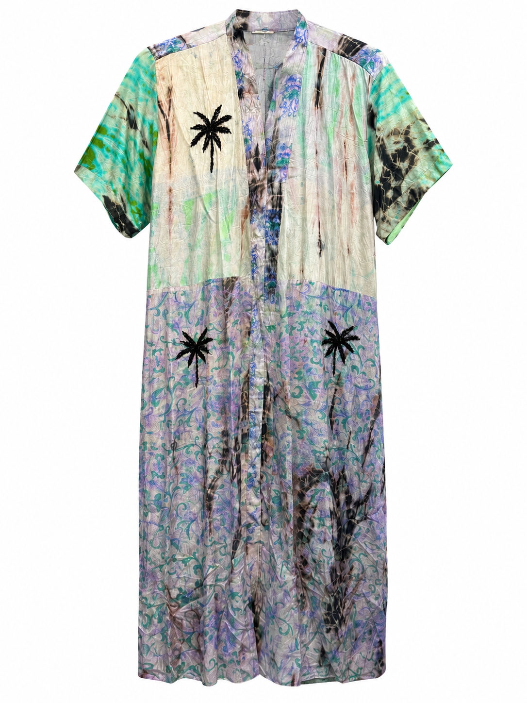 Robe Soie Mi Longue Palm