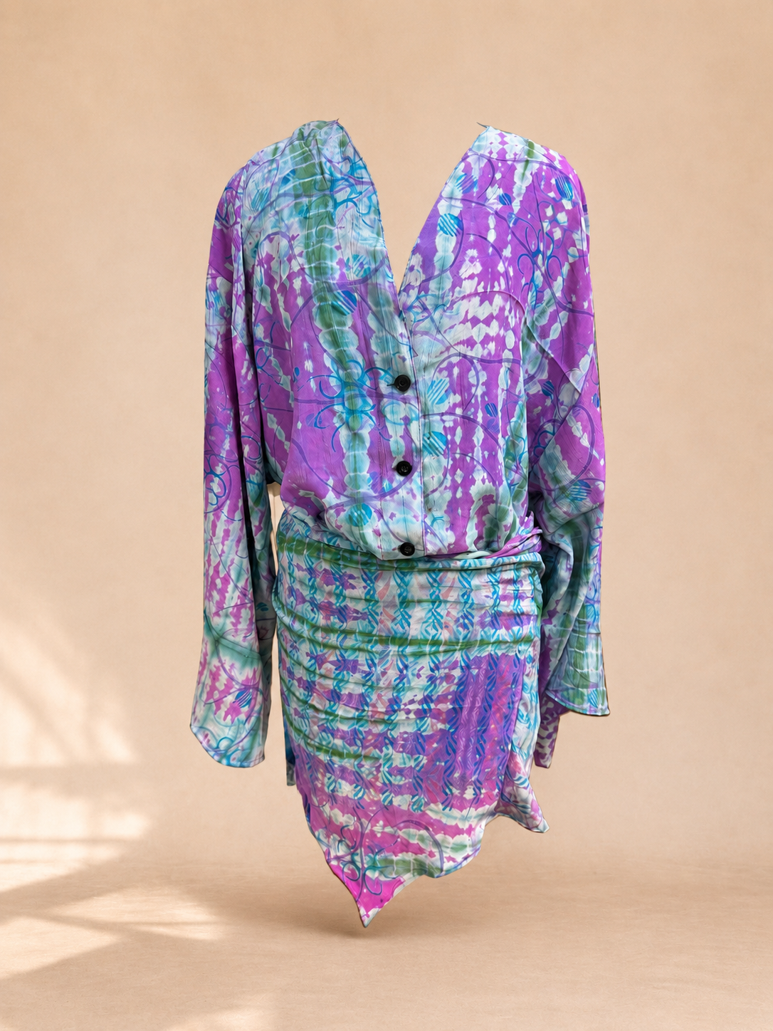 Robe asymétrique soie Miami
