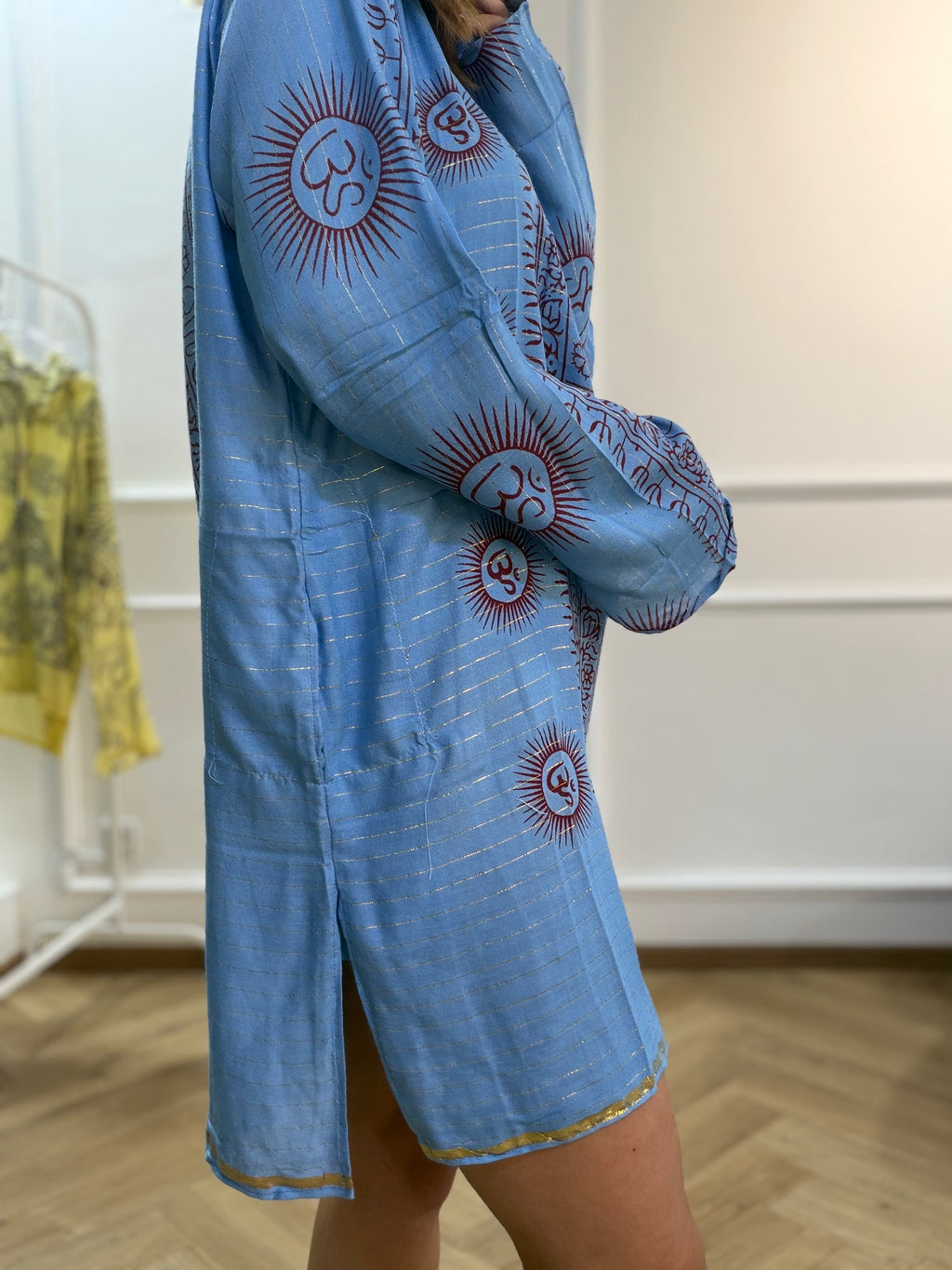 Tunique OM Azur Lurex Or