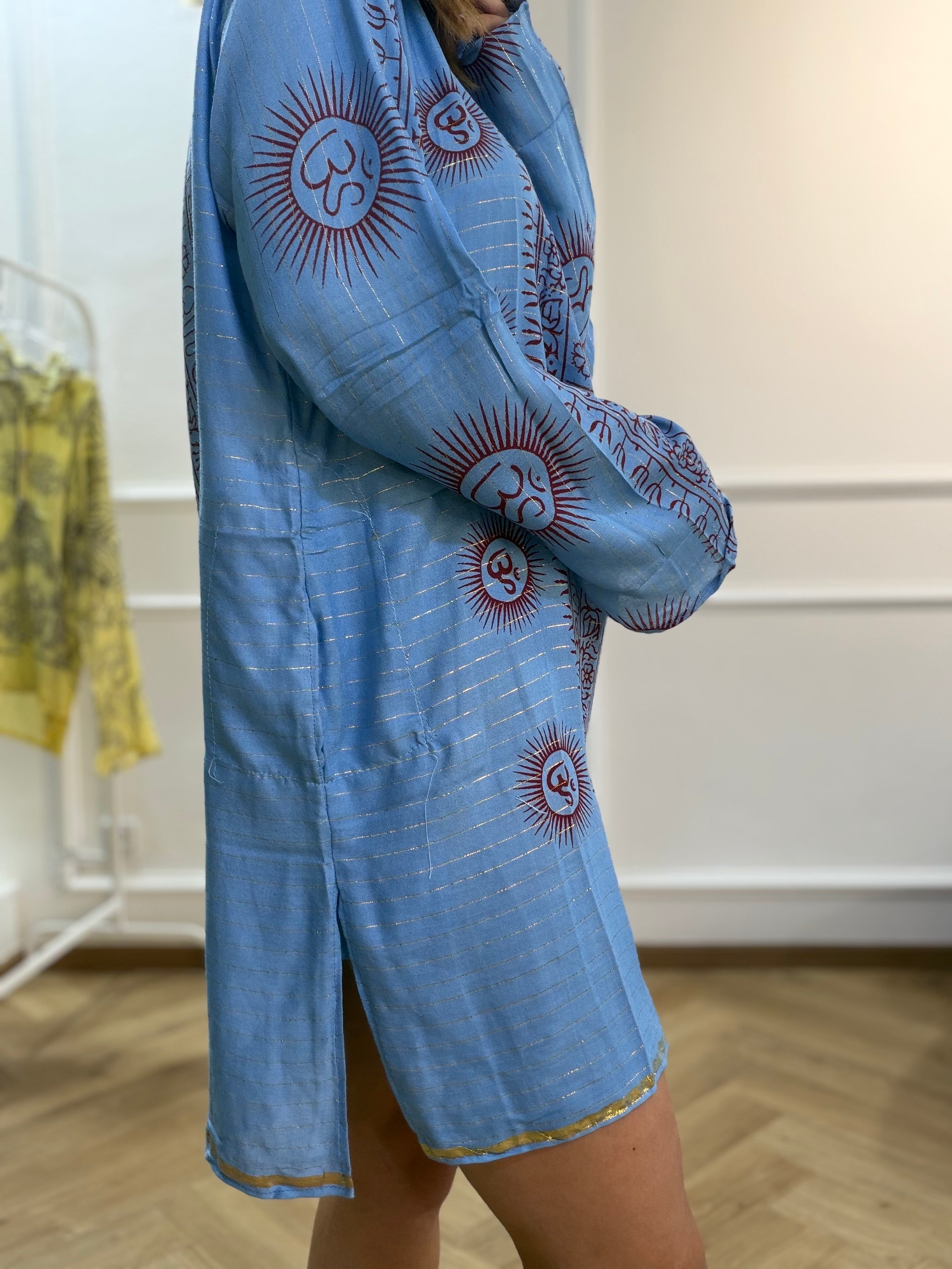 Tunique OM Azur Lurex Or