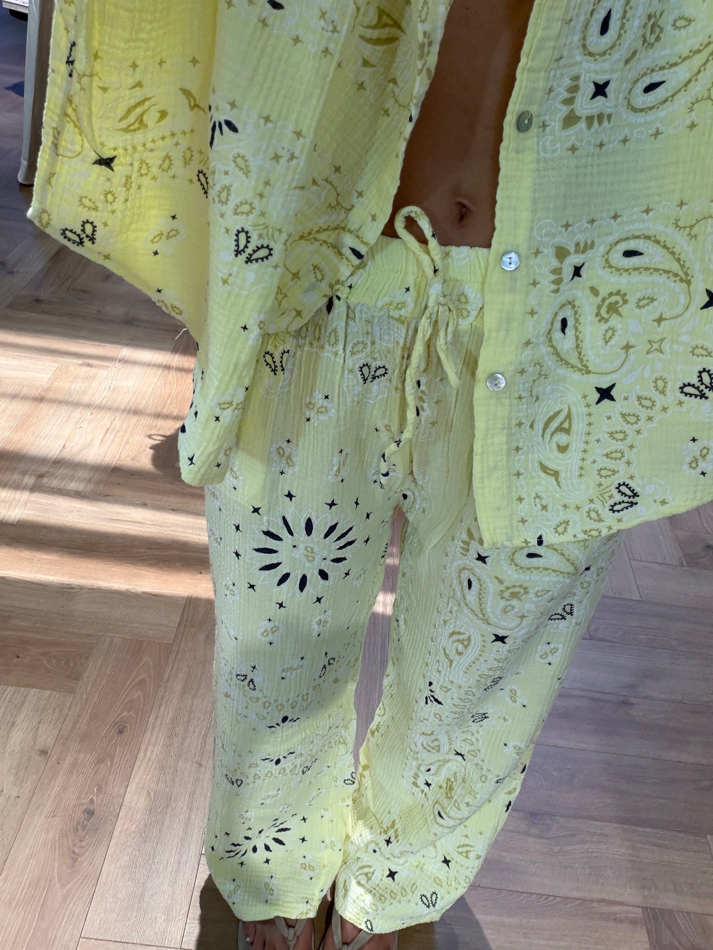 Ensemble Gaze de coton Jaune