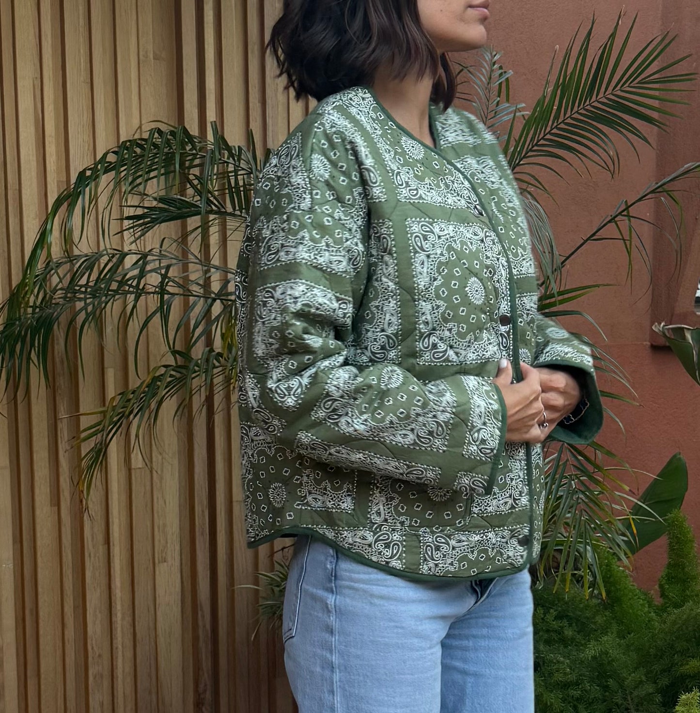 Veste Quilted Bandana Kaki