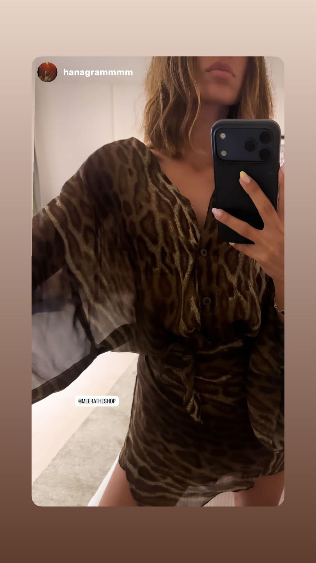 Robe asymétrique Crêpe Léopard
