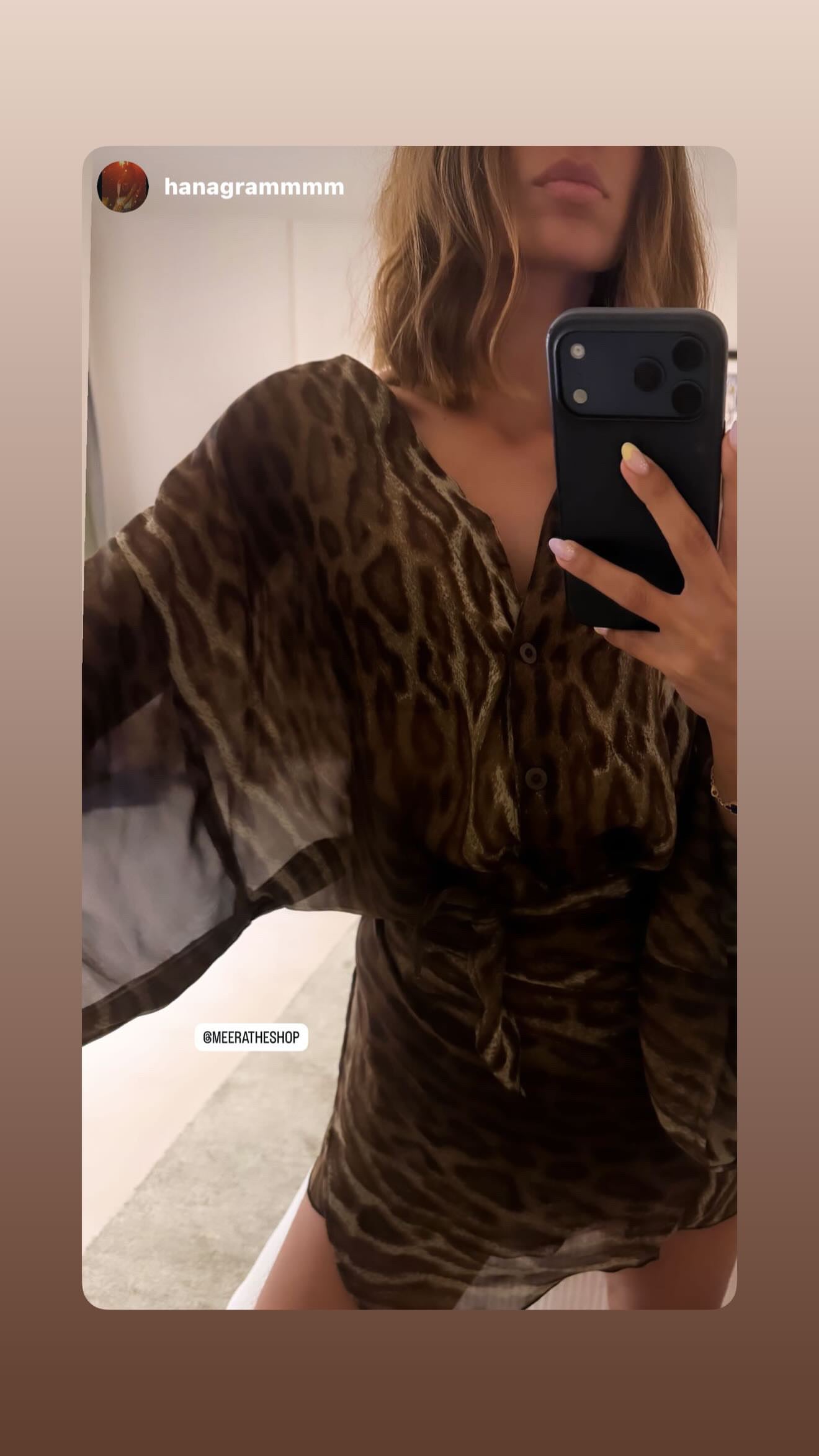 Robe asymétrique Crêpe Léopard
