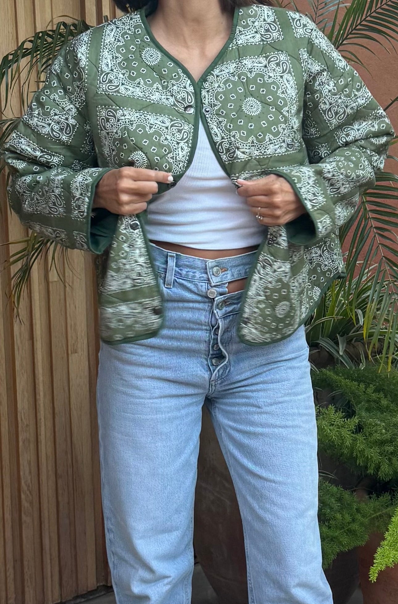 Veste Quilted Bandana Kaki