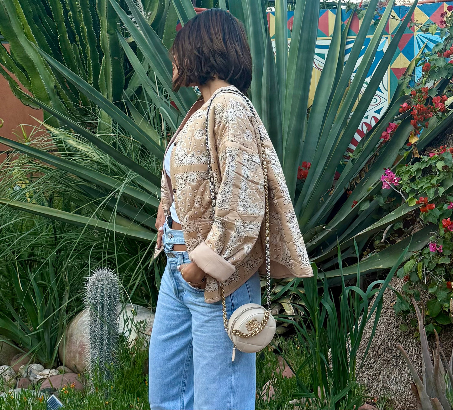 Veste Quilted Bandana Beige