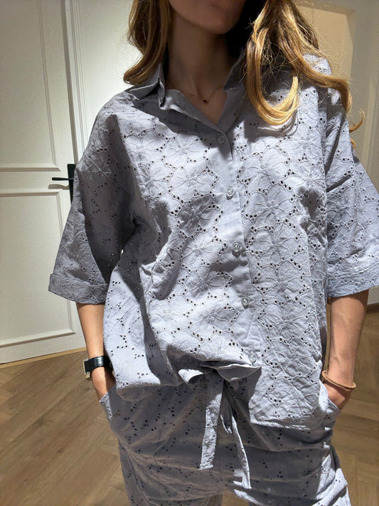 Ensemble Broderie Anglaise GRIS