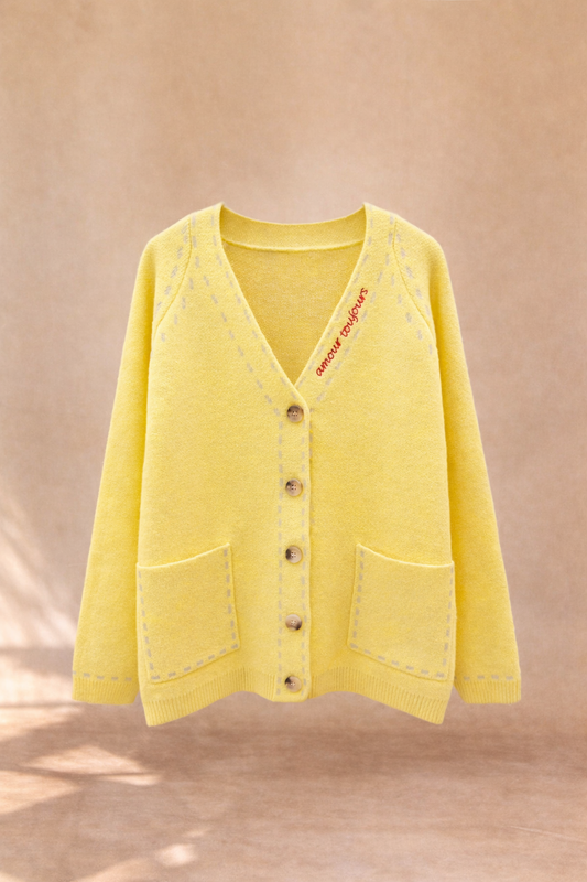 Cardigan Amour Jaune