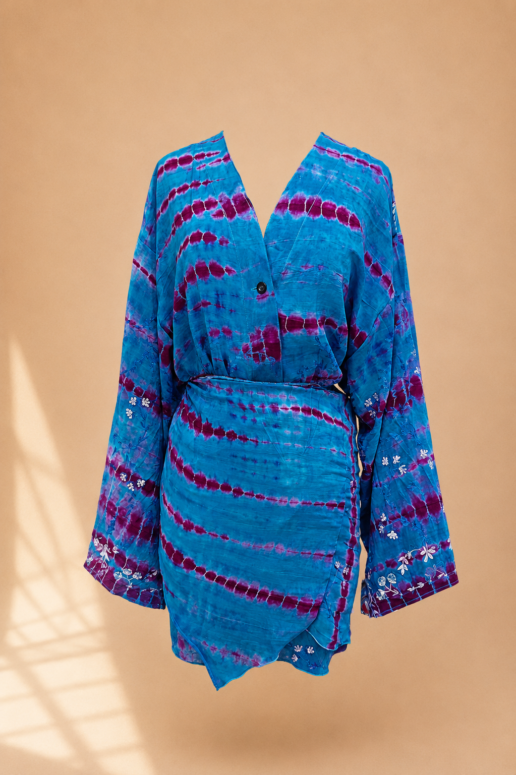 Robe Asymétrique Soie Brodée