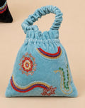 Sac Bourse Velvet Ciel