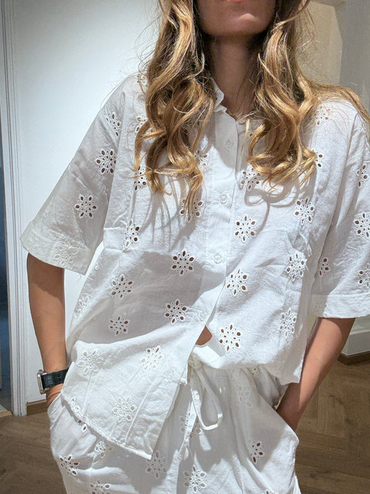 Ensemble broderie anglaise BLANC