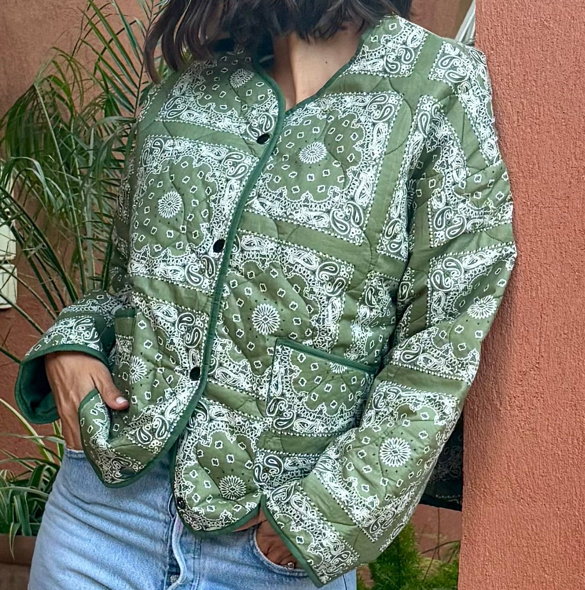 Veste Quilted Bandana Kaki