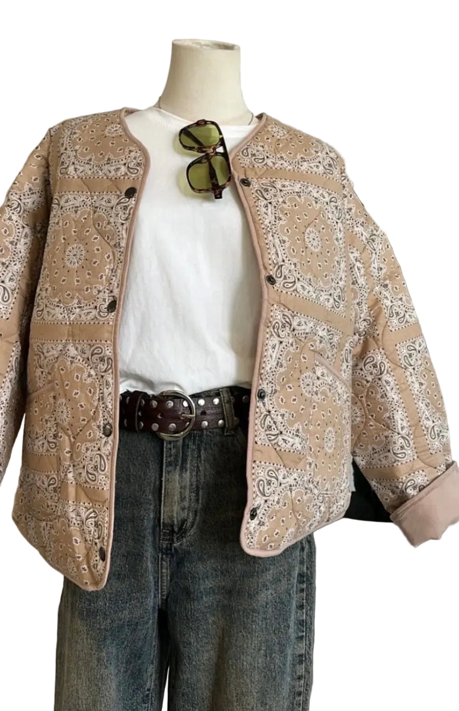 Veste Quilted Bandana Beige