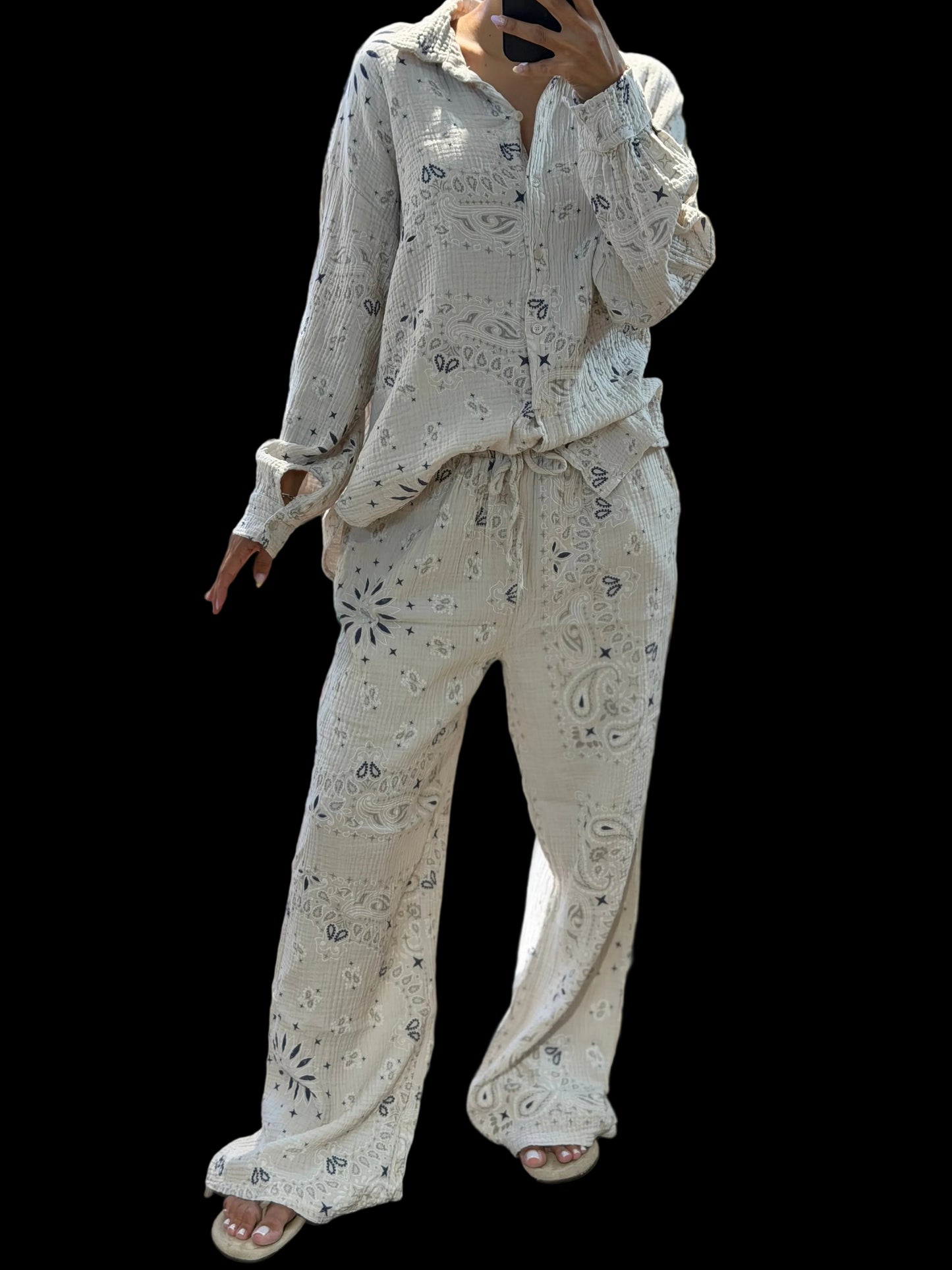 Ensemble Gaze de coton Beige