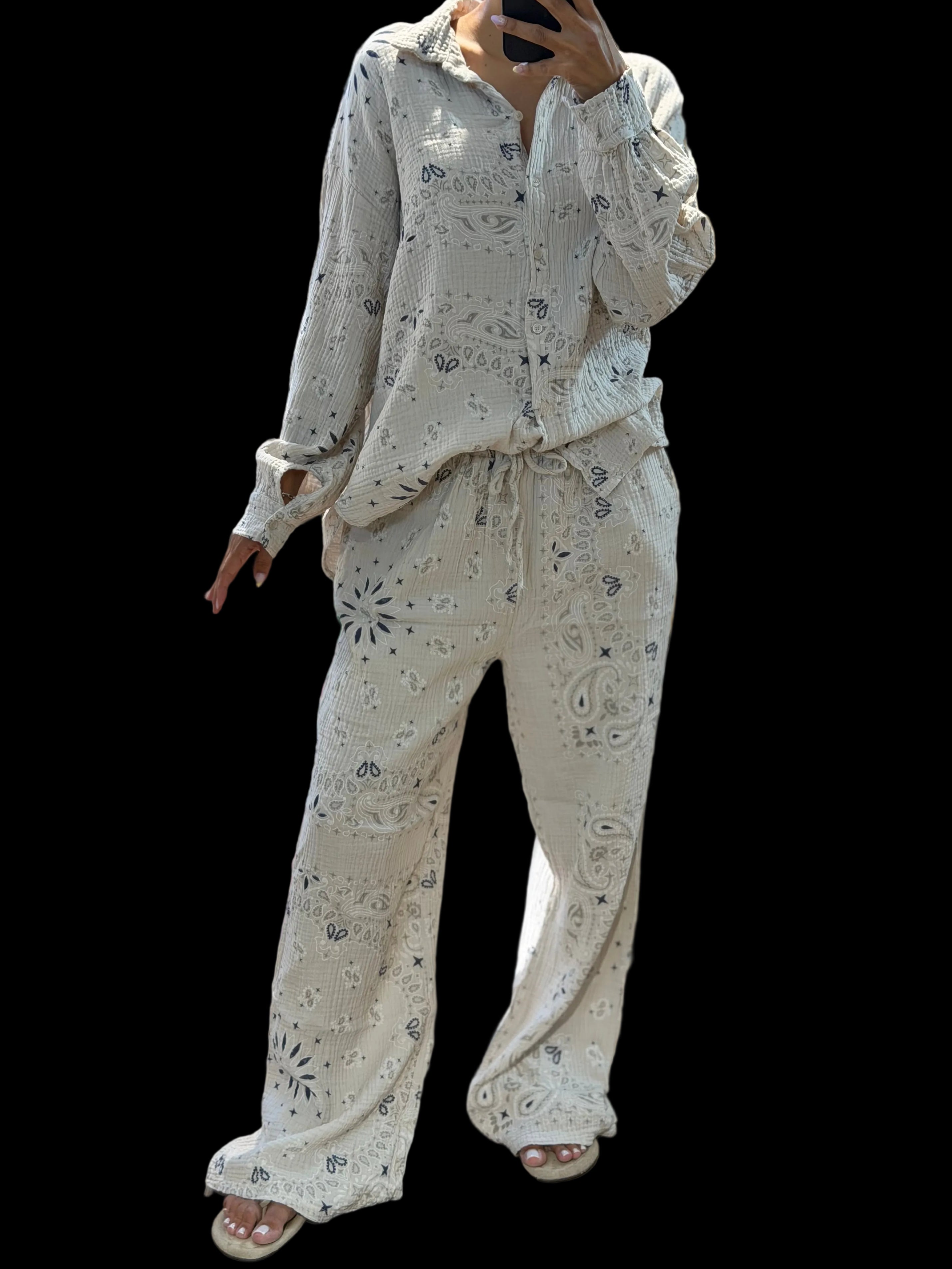 Ensemble Gaze de coton Beige
