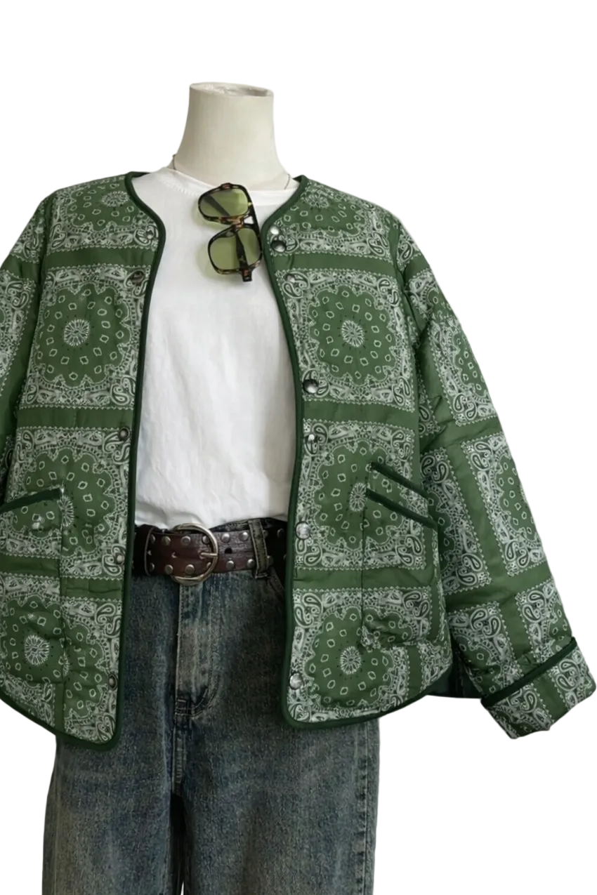 Veste Quilted Bandana Kaki