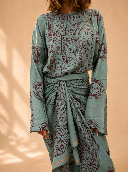 Tunique Malachite Lurex Or