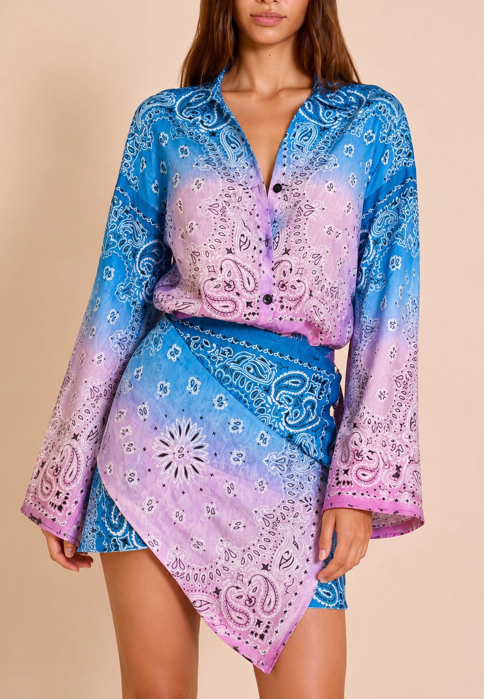 Robe asymétrique bandana AQUA