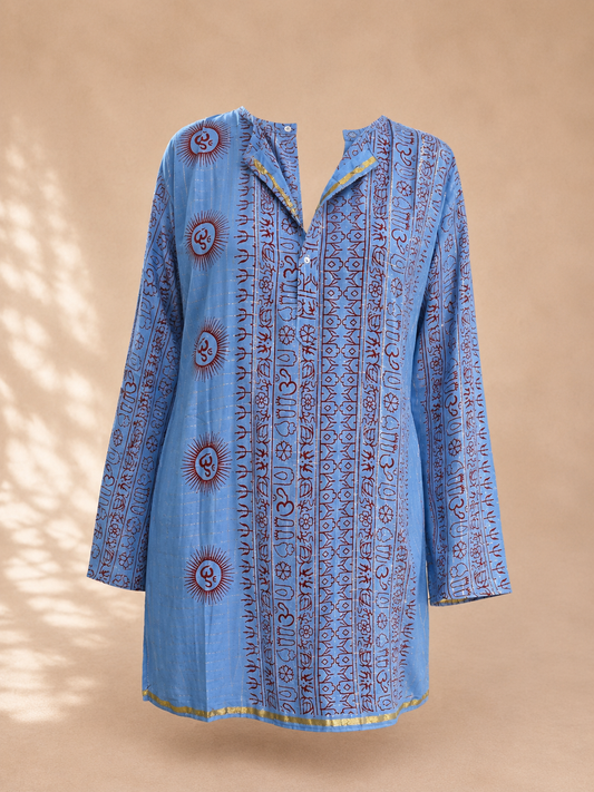 Tunique OM Azur Lurex Or