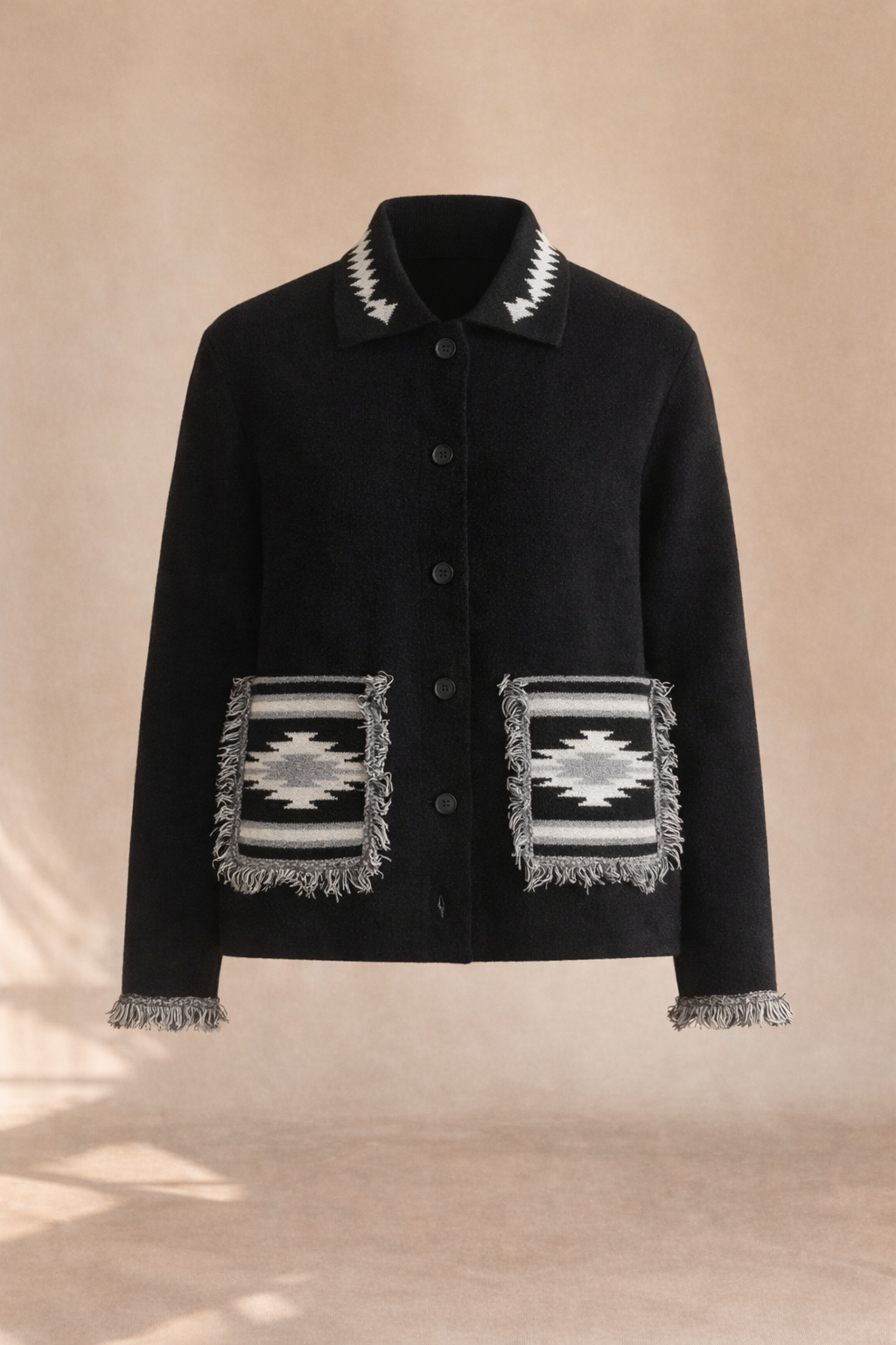 Cardigan Western Aztèque  Noir