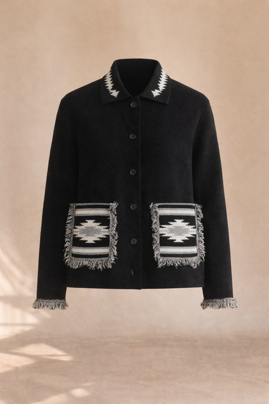 Cardigan Western Aztèque  Noir